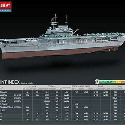 USS Enterprise CV-6 Midway Battle Aircraft Carrier Model Kit - 1/700 Scale with 24 WWII Planes - Très Elite