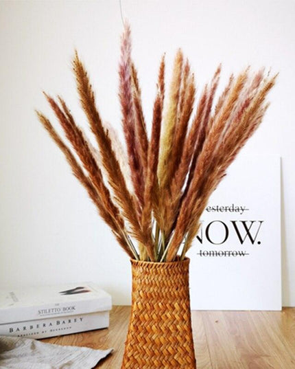 Elegant Dried Flower Arrangement with Rabbit Tail Pampas Grass and Wheat Ears - Premium Natural Decor for Home and Events