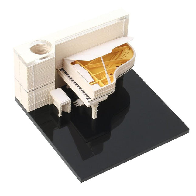 Elegant 3D Kawaii Piano Memo Pad - Chic Mini Journal for Artistic Inspiration