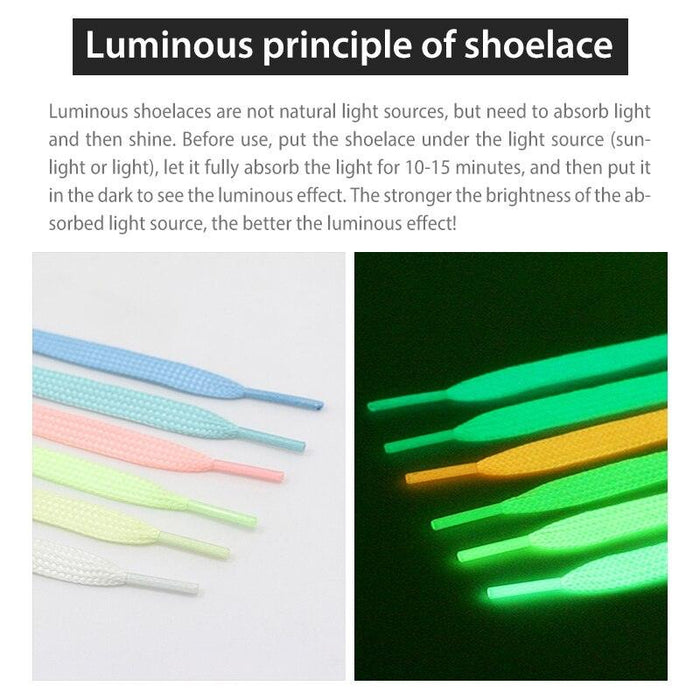 1 Pair 100CM Luminous Shoelaces Flat Sneakers Canvas Shoe Laces Glow In The Dark Night Fluorescent Shoelace 6 Colors-Clothing, Shoes & Accessories›Shoe, Jewelry & Watch Accessories›Care Products & Shoe Accessories›Shoe Laces-Très Elite-white-China-Très Elite