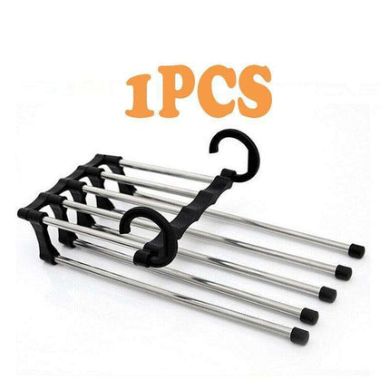 Ultimate 5-in-1 Stainless Steel Pants Organizer for Efficient Wardrobe Management..