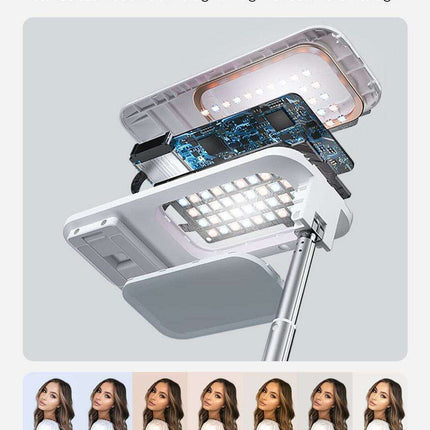 Ultimate Selfie Studio: Portable Stand with Adjustable Lighting and Bluetooth Remote - Très Elite