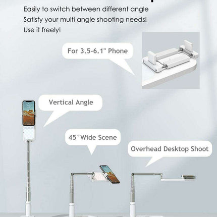 Ultimate Selfie Studio: Portable Stand with Adjustable Lighting and Bluetooth Remote - Très Elite