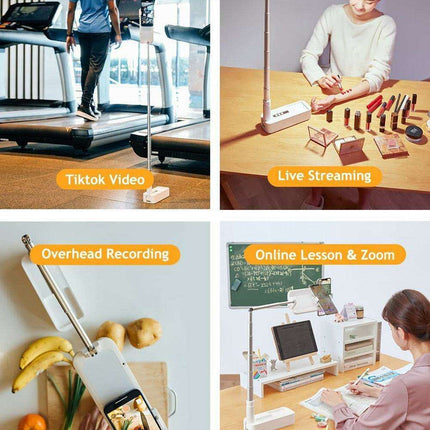 Ultimate Selfie Studio: Portable Stand with Adjustable Lighting and Bluetooth Remote - Très Elite