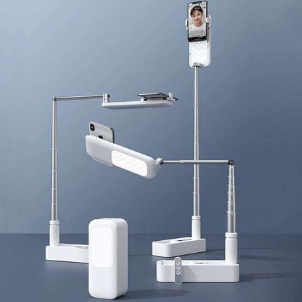 Ultimate Selfie Studio: Portable Stand with Adjustable Lighting and Bluetooth Remote - Très Elite