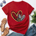 Whimsical Heart Pattern Women's Summer T-shirt with Scoop Neck