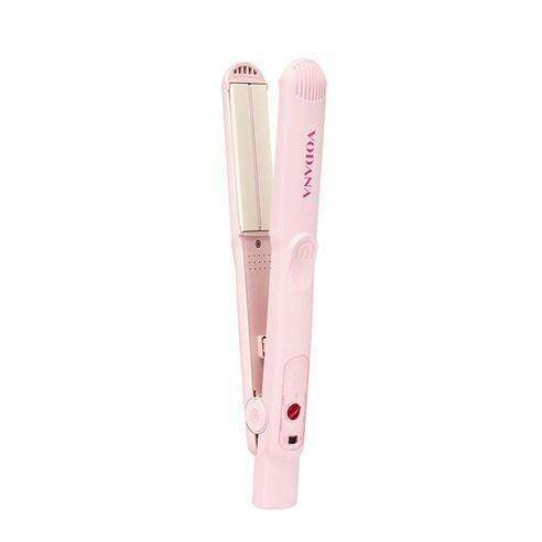 VODANA Pink Vanilla Soft Bar Flat Iron - Elegant Styling Tool with Custom Temperature Control