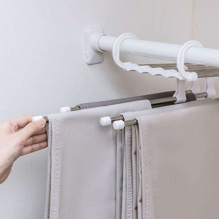 Versatile 5-in-1 Telescoping Stainless Steel Trouser Organizer for Closet- Très Elite- Très Elite