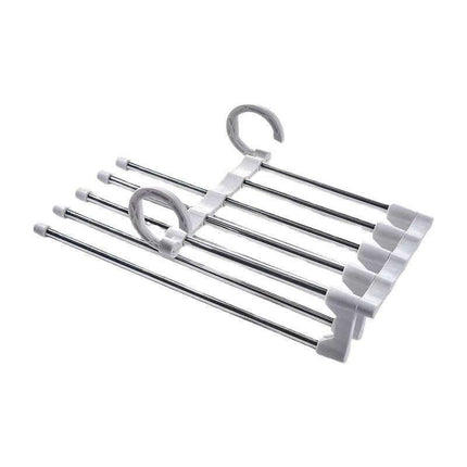Versatile 5-in-1 Telescoping Stainless Steel Trouser Organizer for Closet- Très Elite- Très Elite