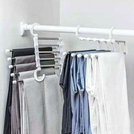 Versatile 5-in-1 Telescoping Stainless Steel Trouser Organizer for Closet- Très Elite- Très Elite