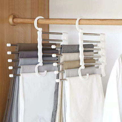 Versatile 5-in-1 Telescoping Stainless Steel Trouser Organizer for Closet- Très Elite- Très Elite