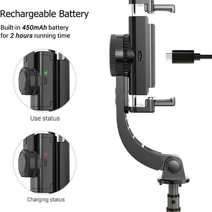 Versatile Bluetooth Gimbal Tripod Stabilizer with Wireless Remote for iPhone, Huawei, and Xiaomi - Très Elite