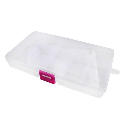 Versatile Clear Plastic Organizer Box with Adjustable Compartments for Crafts, Jewelry, and Tools - Très Elite