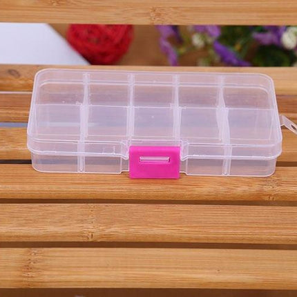 Versatile Clear Plastic Organizer Box with Adjustable Compartments for Crafts, Jewelry, and Tools - Très Elite
