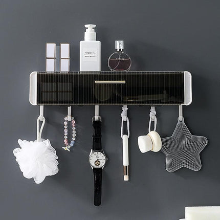 Versatile Kitchen and Bathroom Storage Rack with Drawer and Hooks - Très Elite
