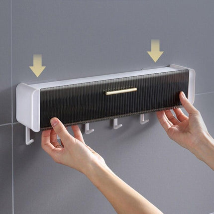 Versatile Kitchen and Bathroom Storage Rack with Drawer and Hooks - Très Elite