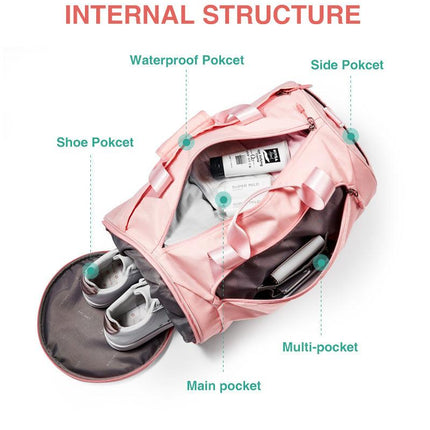 Versatile Waterproof Duffle Bag with Dedicated Shoe Compartment - Essential for Travel and Gym