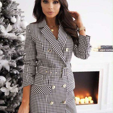 Vibrant Belted Suit Jacket for Chic Autumn/Winter Fashion