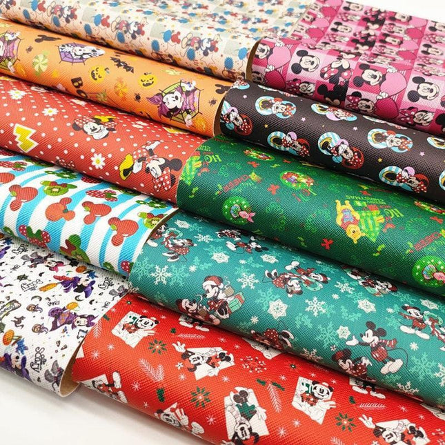 Vibrant Cartoon-Themed Vinyl Fabric for A4 Crafting Projects