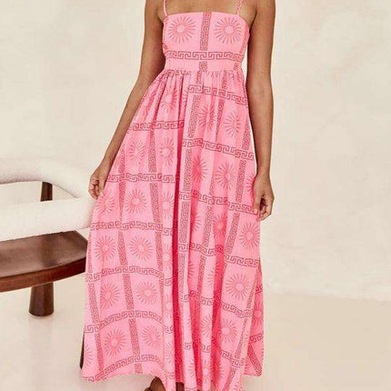 Vibrant Customizable Hollow Back Summer Suspender Dress - Trendy Women's Fashion Essential - Très Elite