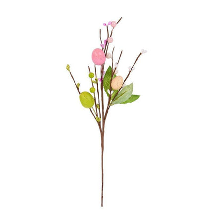 Vibrant Easter Egg Floral Foam Tree Branch: Whimsical Home Decor Accent - Très Elite