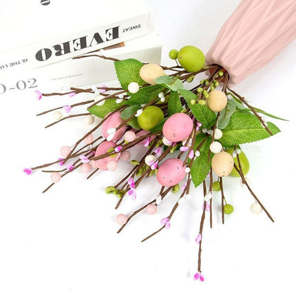 Vibrant Easter Egg Floral Foam Tree Branch: Whimsical Home Decor Accent - Très Elite