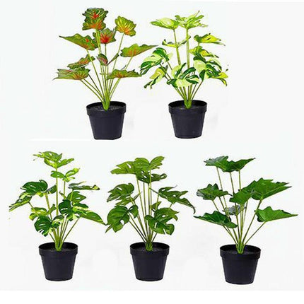 Vibrant Faux Turtle Leaf Greenery Set - 12 Stems for Effortless Decor - Très Elite