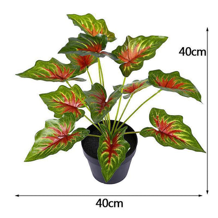 Vibrant Faux Turtle Leaf Greenery Set - 12 Stems for Effortless Decor - Très Elite