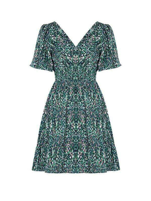 Vibrant Fish Scale Pattern Summer Dress - Essential Chic for Women