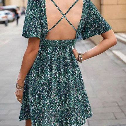 Vibrant Fish Scale Pattern Summer Dress - Essential Chic for Women - Très Elite
