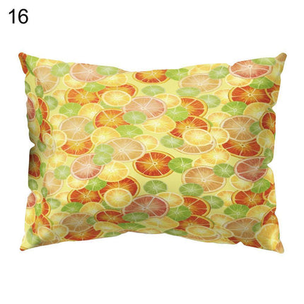 Vibrant Floral and Lemon Decorative Pillow Cover for Energetic Interiors