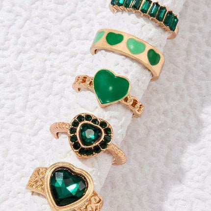 Vibrant Heart Diamond Love Palm Ring Collection with Retro Flair for Effortless Confidence - Très Elite