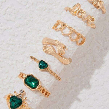 Vibrant Heart Diamond Love Palm Ring Collection with Retro Flair for Effortless Confidence - Très Elite