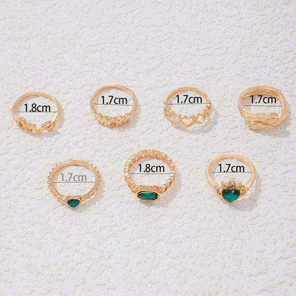 Vibrant Heart Diamond Love Palm Ring Collection with Retro Flair for Effortless Confidence - Très Elite