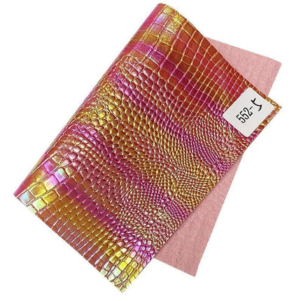 Vibrant Metallic Crocodile Textured Faux Leather Crafting Kit - Très Elite