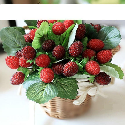 Vibrant Strawberry Blossom Paddle Decor - Lifelike Faux Floral Photography Accents - Très Elite
