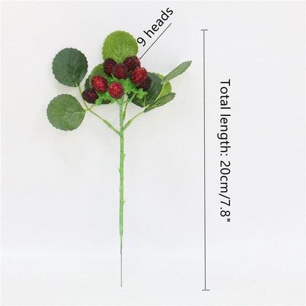 Vibrant Strawberry Blossom Paddle Decor - Lifelike Faux Floral Photography Accents - Très Elite
