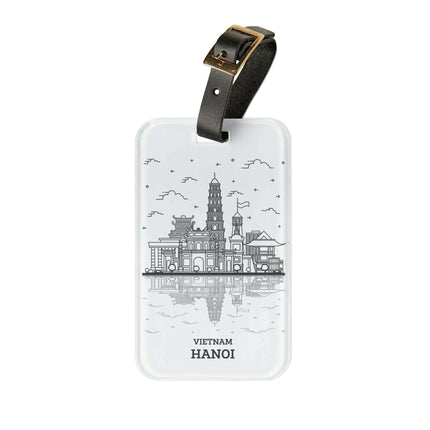 Vietnam Elegant Travel Luggage Tag: Stylish Acrylic Tag with Leather Strap - Très Elite