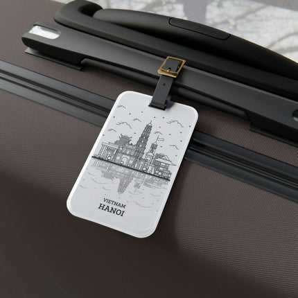Vietnam Elegant Travel Luggage Tag: Stylish Acrylic Tag with Leather Strap - Très Elite
