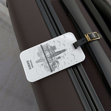 Vietnam Elegant Travel Luggage Tag: Stylish Acrylic Tag with Leather Strap - Très Elite