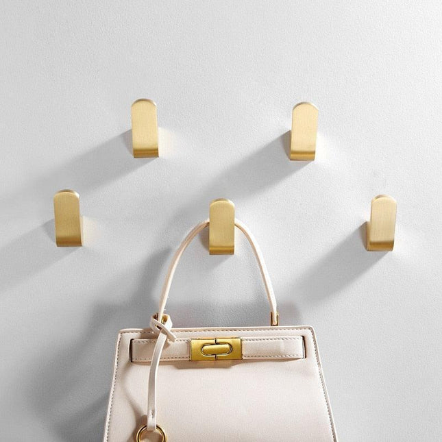 Vintage Brass Bathroom Coat Hook - Stylish Space Saver for Towels and Robes