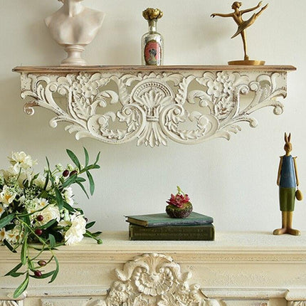 Vintage Elegance Handcrafted White Wooden Wall Shelf: Timeless Charm for Your Home. vintage-elegance-handcrafted-white-wooden-wall-shelf-timeless-charm-for-your-home Furniture›Home office furniture›Cabinets, modules and shelves›Wall Shelves
