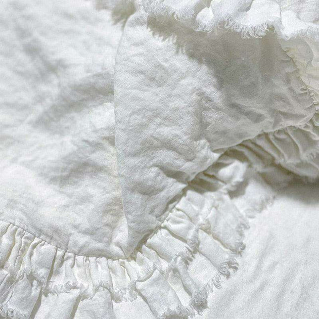 Vintage French Linen Ruffled Pillow Shams - Luxurious Timeless Charm for Your Bedroom