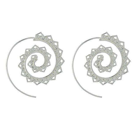Vintage Heart Swirl Earrings - Retro Chic Dangle Ear Adornments by JakotoNew - Très Elite