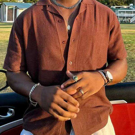 Vintage-Inspired Men's Lapel Polo Sweater - Effortless Casual Appeal - Très Elite