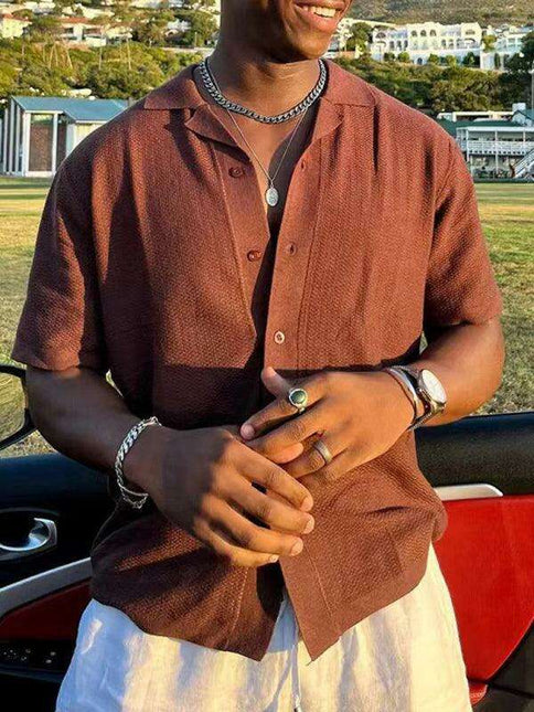 Vintage-Inspired Men's Lapel Polo Sweater - Effortless Casual Appeal