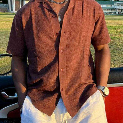 Vintage-Inspired Men's Lapel Polo Sweater - Effortless Casual Appeal