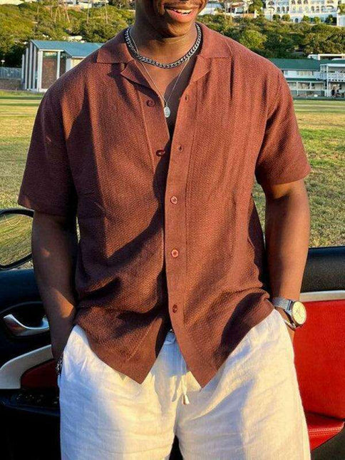 Vintage-Inspired Men's Lapel Polo Sweater - Effortless Casual Appeal