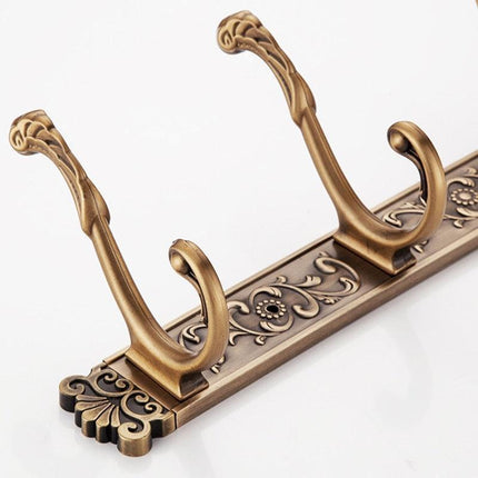 Vintage-Inspired Wall-Mounted Coat Rack with 5 Sturdy Zinc-Alloy Hooks for Stylish Home Organization - Très Elite