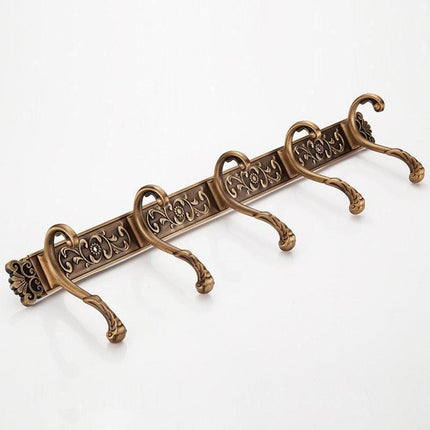 Vintage-Inspired Wall-Mounted Coat Rack with 5 Sturdy Zinc-Alloy Hooks for Stylish Home Organization - Très Elite
